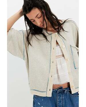 Free People Matilda Sweatshirt, Grey, NWT, Size L